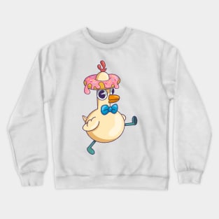 Chicken with a donut hat Crewneck Sweatshirt